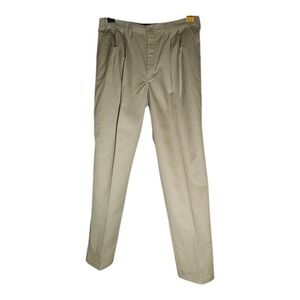 Dickies Pleated Chinos Men 34x32 Khaki Good Straight Leg Workwear W741932